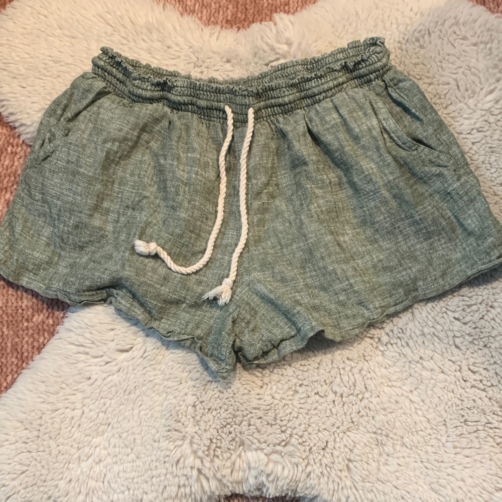 Mossimo Supply Co. Linen Blend Sage Shorts